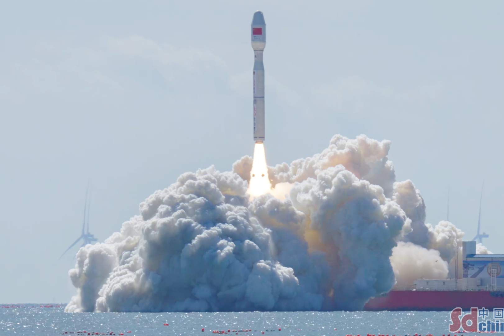 煙臺海陽市第十三次海上發射任務取得圓滿成功 